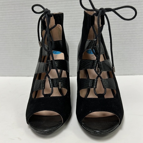 Nine West ‘Stiletto’ Open Toe Lace Up Heels - Picture 2 of 8